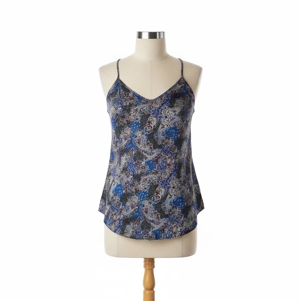 VTG Y2K Paisley Satin Babydoll Slip Dress L Boho Festival Ethereal Grunge Top
